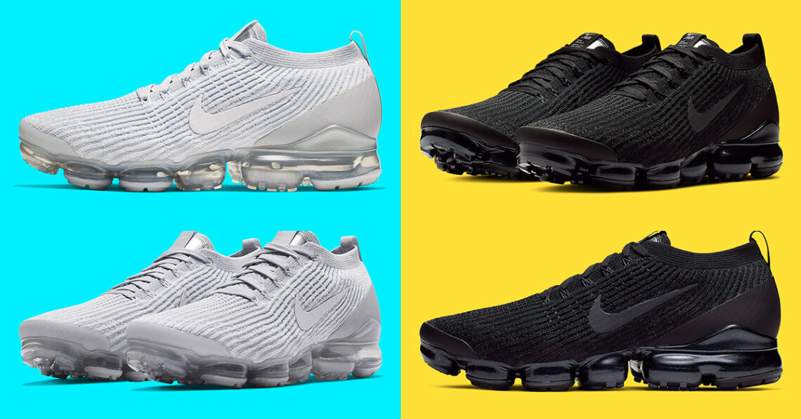 พาชม Nike VaporMax Flyknit 3.0 สี “Triple Black” และ “Pure Platinum”