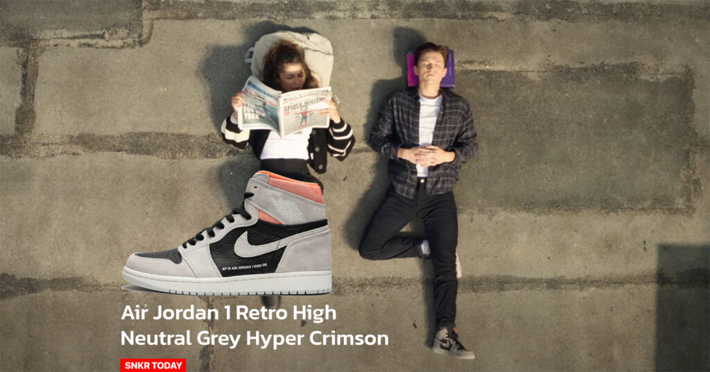 ตัวอย่างภาพยนตร์ Spider-Man: No Way Home เผยให้เห็น Peter Parker สวมรองเท้าสนีกเกอร์ Air Jordan 1 High Neutral Grey Hyper Crimson