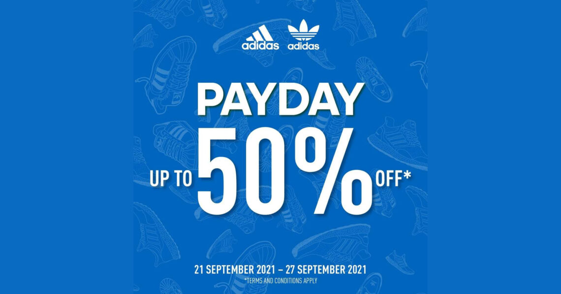 จัดโปรโมชั่นกันอย่างต่อเนื่อง คราวนี้ adidas ก็มอบส่วนลดสูงสุด 50% อีกครั้ง โดยจัดแคมเปญ PAY DAY ตั้งแต่วันที่ 21-30 กันยายนนี้