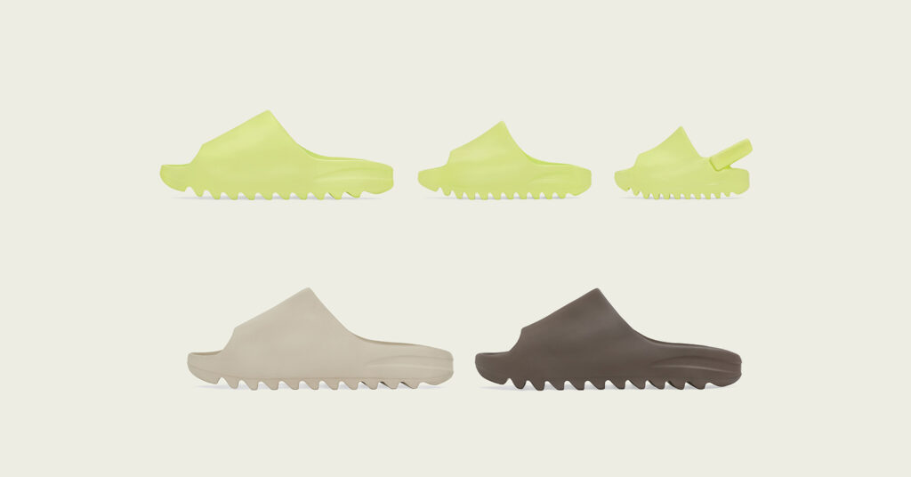 adidas เตรียมวางจำหน่าย YEEZY SLIDE GLOW GREEN, YEEZY SLIDE PURE และ YEEZY SLIDE SOOT วันที่ 6 กันยายนนี้