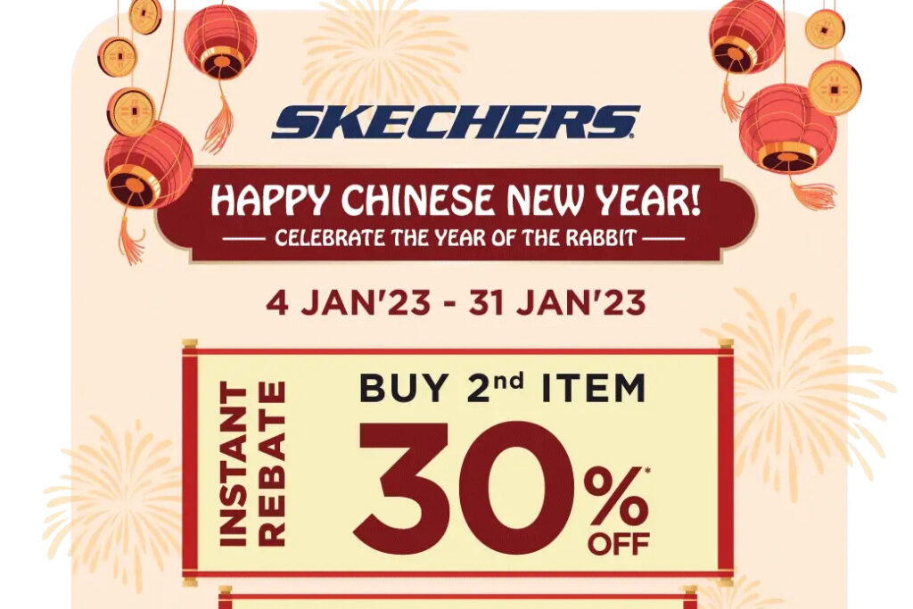 SKECHERS เฉลิมฉลอง Chinese New Year ต้อนรับปีกระต่ายทอง ลดราคาสินค้าสูงสุด 30%