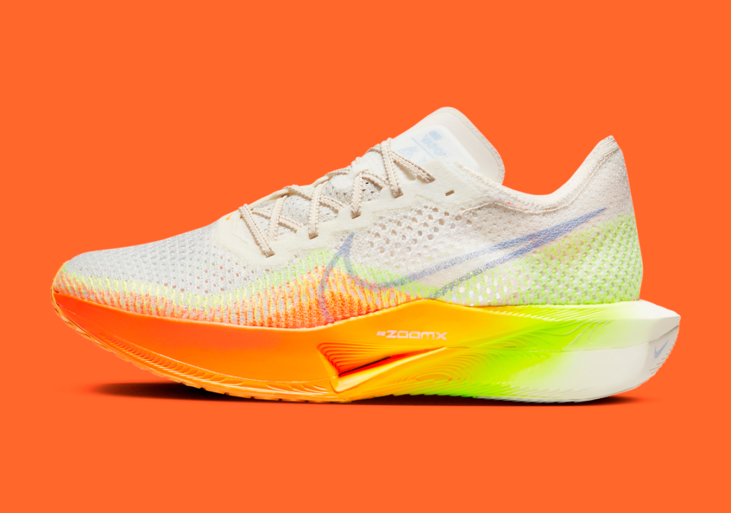 Nike Vaporfly 3 "Sail Orange" โดดเด่นไปด้วยสีส้มและสีเขียวนีออน
