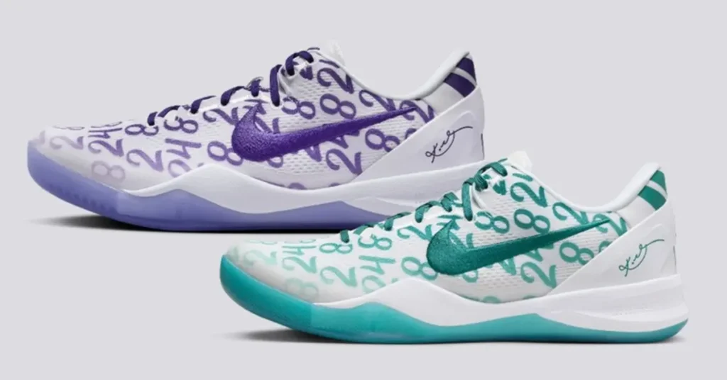 Nike Kobe 8 Protro "Aqua" และ "Court Purple" เตรียมวางจำหน่ายวันที่ 8 ก.พ. นี้