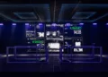 พื้นที่ลู่วิ่งและจอแสดงผลภายใน PUMA NITRO Lab จากภาพประกอบข่าวเบอร์ลิน