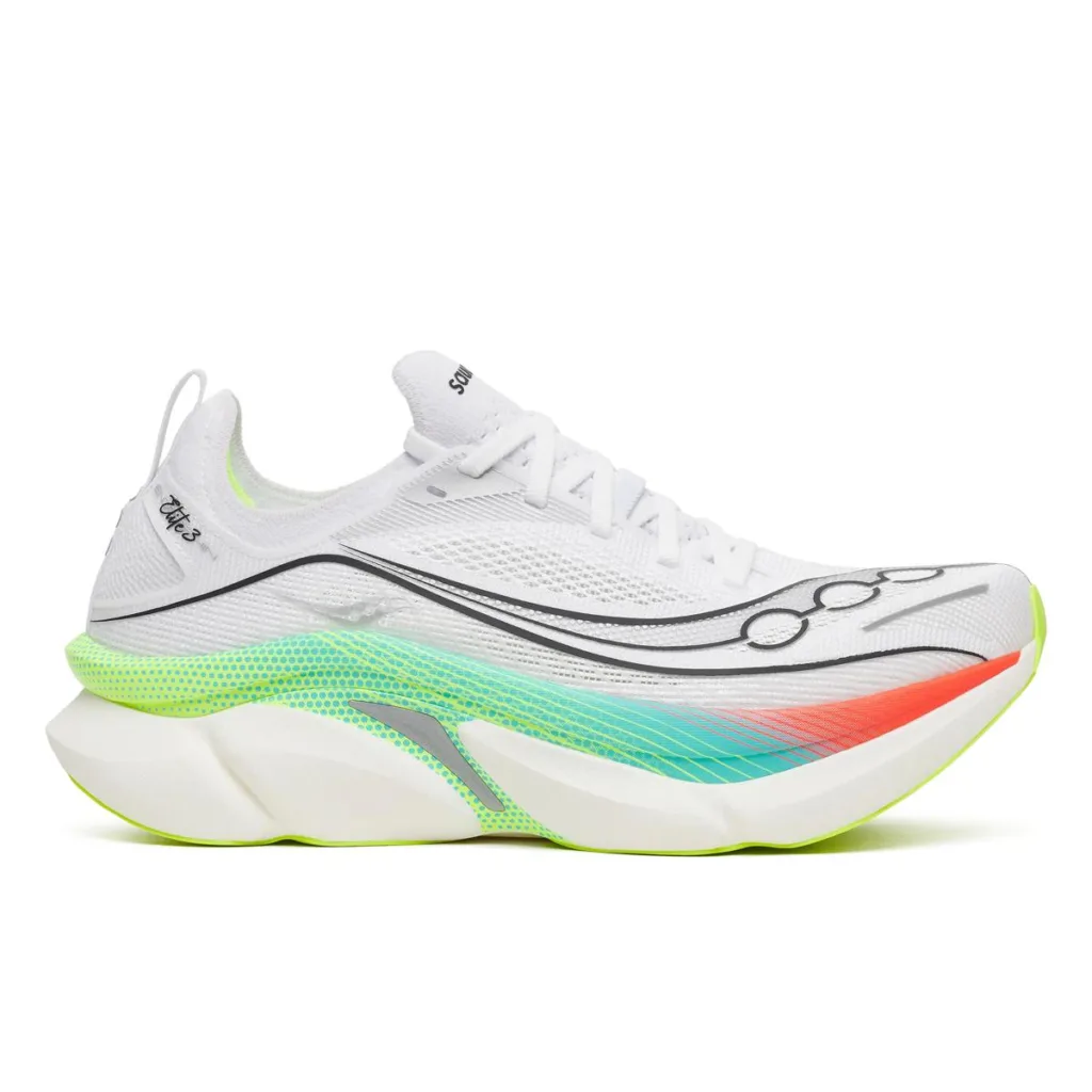 Saucony Endorphin Elite 3 มุมด้านข้าง สี White Multi