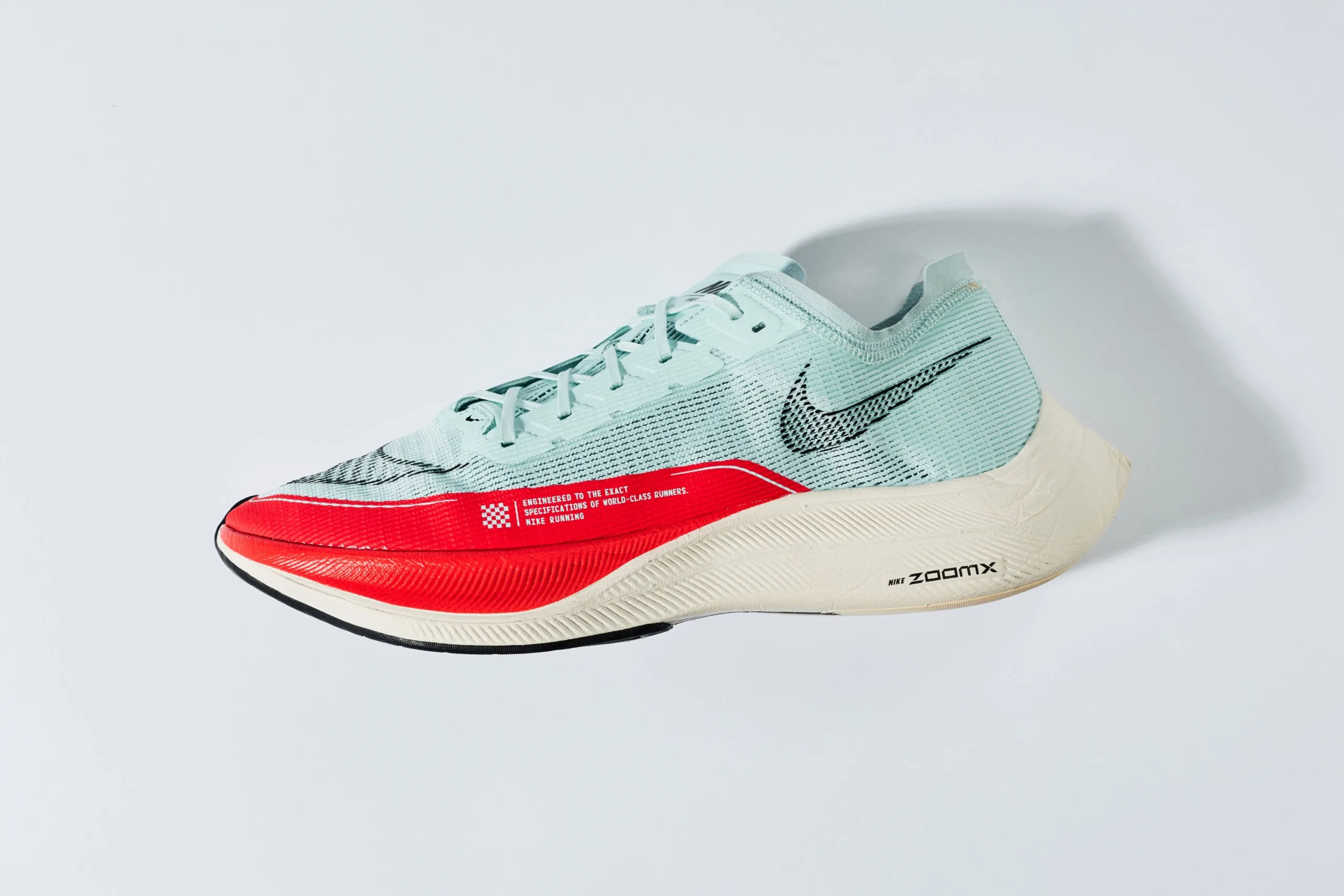 Nike ZoomX Vaporfly NEXT% 2 ปี 2021 สีฟ้ากับพื้นสีแดง