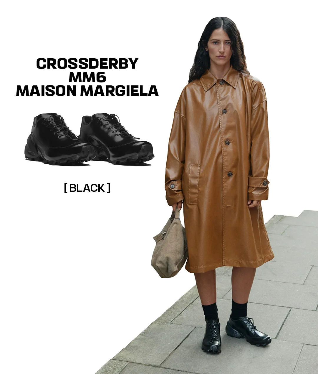 Crossderby MM6 สีดำจากคอลเลกชัน Salomon x MM6 FW26