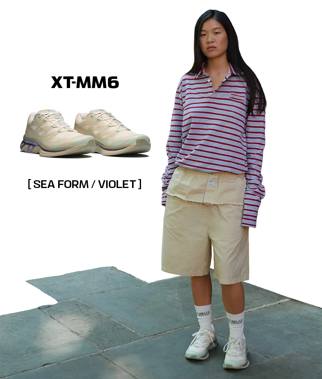 XT-MM6 สีเขียวจากคอลเลกชัน Salomon x MM6 FW26